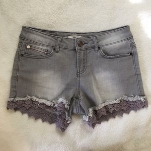Grey Denim Shorts